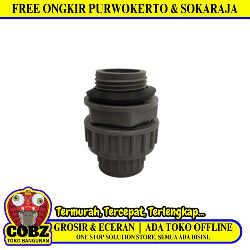 1 IN x 3/4 IN / UNION Water Mur Moor Union Socket Polos Dan Drat Luar PVC