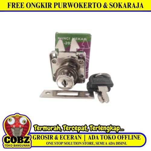 19 MM / HUBEN HL-202 Kunci Laci Mekar Lemari Pintu Geser Sliding Lock Set