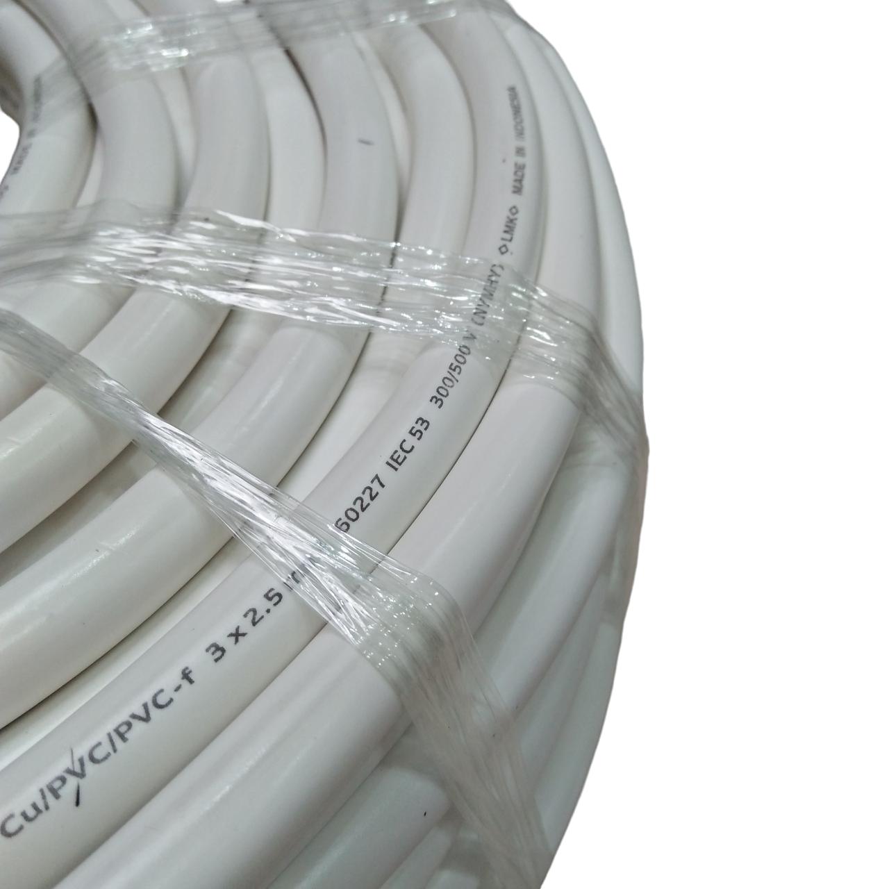 3 INTI x 2.5 MM / TM NYMHY Serabut Kabel Tembaga SNI Putih Meter