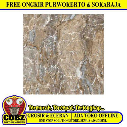 60 CM x 60 CM / SERENITY SERG DARKTAN Granit Lantai Rumah Glossy Dus