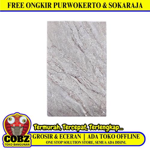 25 CM x 40 CM / UNO JASMINE Keramik Dinding Kamar Mandi Glossy Grey Dus