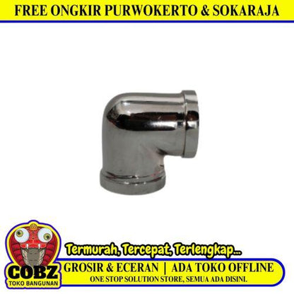 1/2 IN / TM Knee Drat Dalam Keni L Faucet Elbow Fitting Pipa Stainless