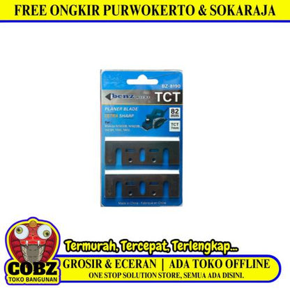 7 MM x 82 MM / BENZ WERKS BZ-8190 Mata Ketam Sugu Mesin Serut Kayu Planer Blade Set
