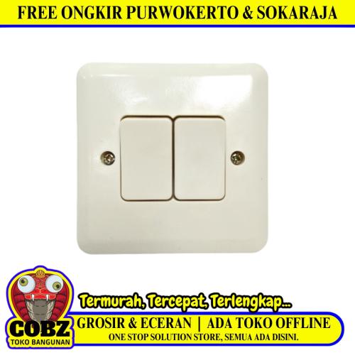 DEXTA Saklar Ganda Double Seri 2 Gang Tanam IB Inbow Putih