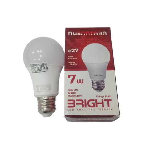 7 WATT / NUSANTARA BRIGHT LED Lampu Bohlam Bulb Moto Putih