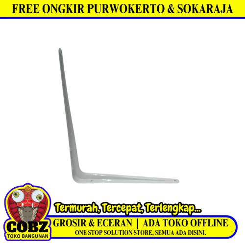 10 IN x 12 IN / TM Siku Rak L Shelf Brackets Penyangga Putih Tipis