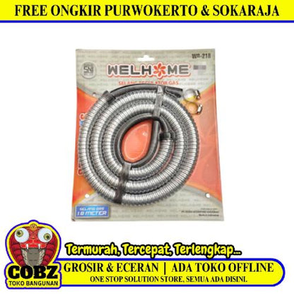 180 CM / WELHOME WG-218 Selang Regulator Gas LPG Kompor Dapur Standar Saja