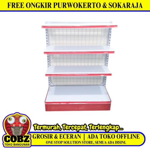 SB 40 CM x L 90 CM x 120 CM / TM 2A Rak Minimarket Gondola Single Starting Merah Putih Set
