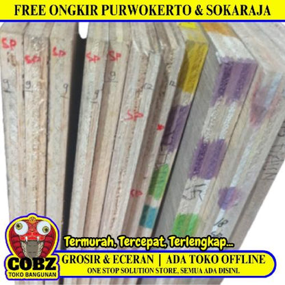 18 MM x 120 CM x 240 CM  / TM Triplek Multiplek Meranti Campur Lembar