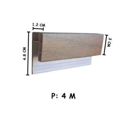 3 CM x 4 M / SHUNDA PLAFON LS.302-8 List Profil U Plafon U PVC Batang