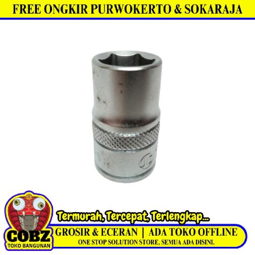 6 PT x 1/2 IN x 14 MM / TEKIRO Mata Kunci Sok Shock Socket Chrome
