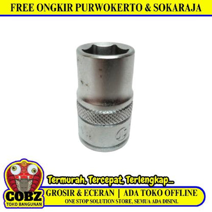 6 PT x 1/2 IN x 14 MM / TEKIRO Mata Kunci Sok Shock Socket Chrome