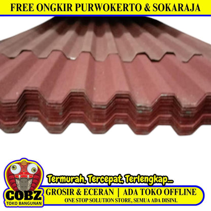 0.3 MM x 75 CM x 7 M / TM Spandek Pasir Gelombang Kecil Merah Lembar