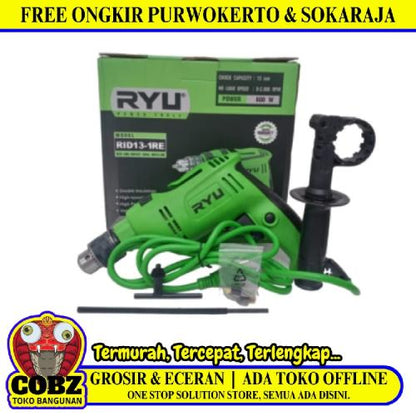 RYURID13-1RE Mesin Bor Tangan Impact Bolak Balik Kabel Set