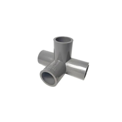 1 IN / TM Tee 4 Way 90 Derajat Fitting Pipa Hidroponik PVC Pcs