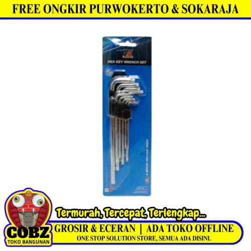 T 10 - T 50 / YSK Kunci L Bintang Torx Key Pendek 9 Pcs Set