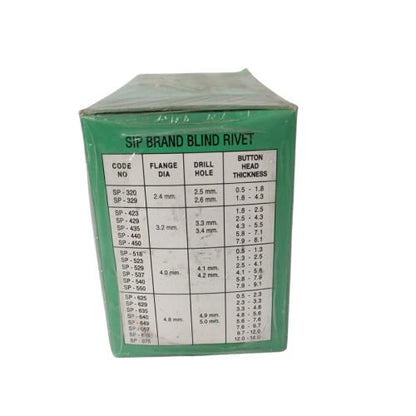 4.8 MM x 11 MM / SIP SP . 640 Paku Rivet Keling Tang Rivet Dus