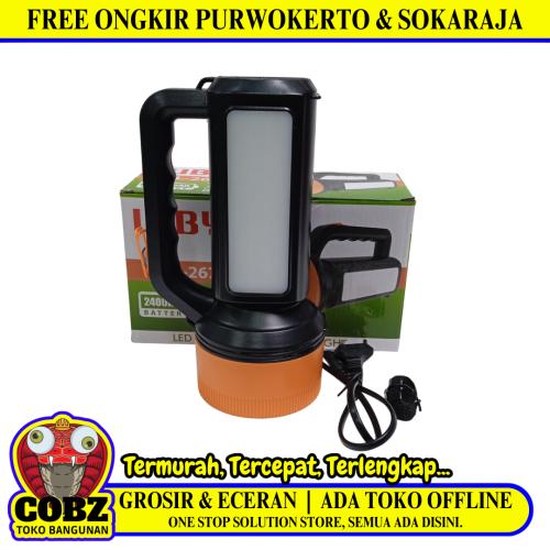 7 WATT + 1 WATT 24 SMD/ LUBY 2675 Senter LED Charge Kabel + Lampu Meja