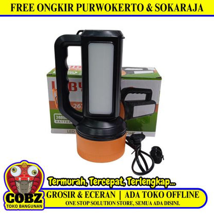 7 WATT + 1 WATT 24 SMD/ LUBY 2675 Senter LED Charge Kabel + Lampu Meja