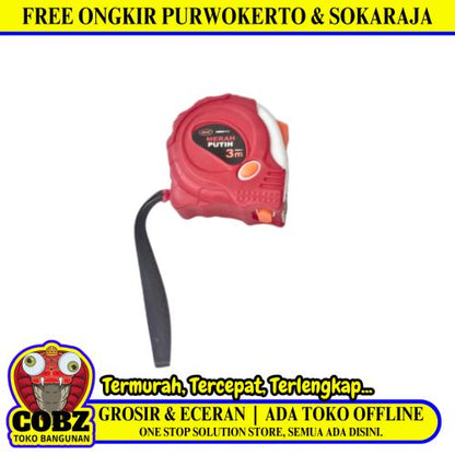 3 M / HIOSHI MERAH PUTIH Meteran Alat Ukur Tukang Bangunan Measuring Tape