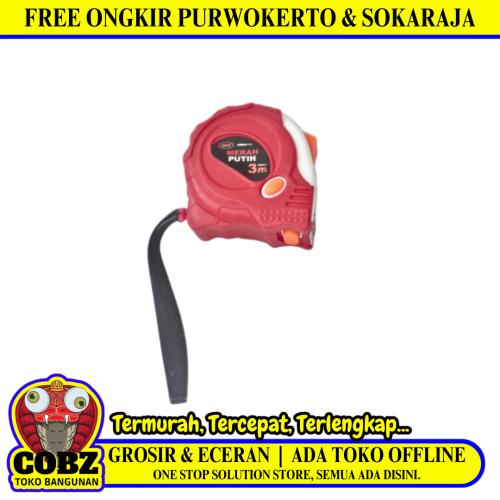 3 M / HIOSHI MERAH PUTIH Meteran Alat Ukur Tukang Bangunan Measuring Tape
