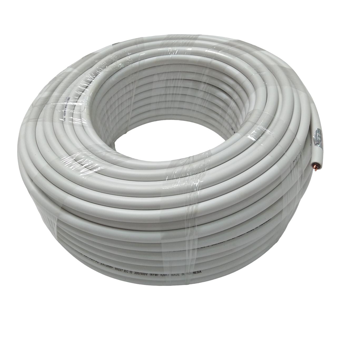 2 INTI x 1.5 MM / TM NYM Tunggal Kabel Tembaga SNI Putih Meter