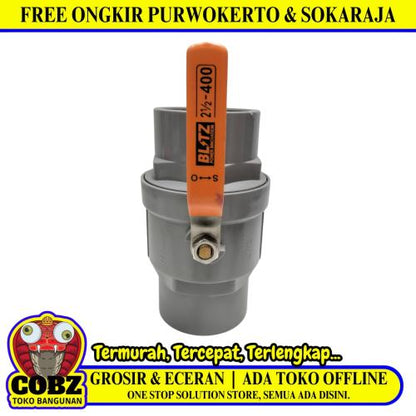 2 1/2 IN / BLITZ Stop Kran Polos Ball Valve Engkol Plastik PVC