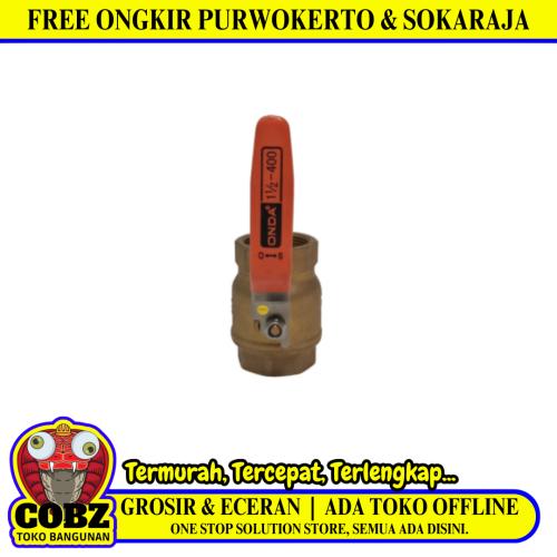1 1/2 IN / ONDA Stop Kran Drat Dalam Ball Valve Engkol Kuningan