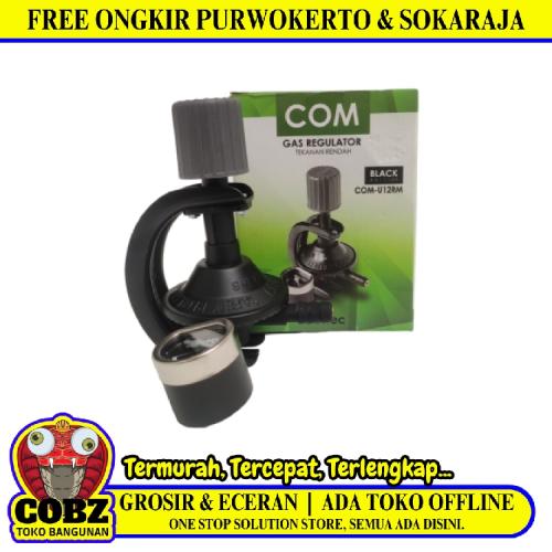 COM U12 RM Regulator Kepala Tabung Gas LPG Tekanan Rendah + Meteran