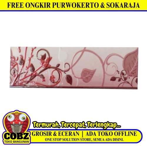 8 CM X 25 CM / NM 8C742A List Keramik Dinding Kamar Mandi Pink Lembar
