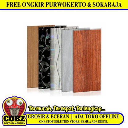 8 MM x 200 MM x 4 M / ALDERON Plafon Gypsum GRC U PVC Laminate Lembar