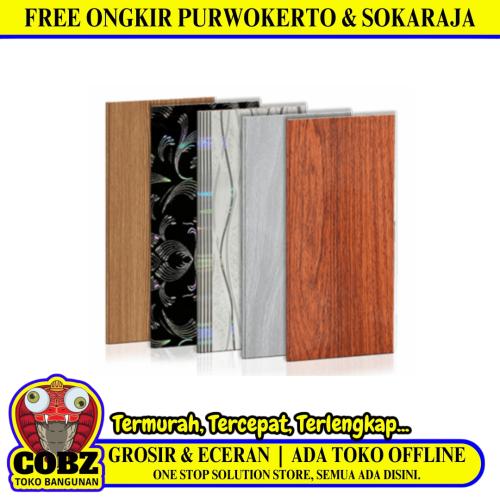 8 MM x 200 MM x 4 M / ALDERON Plafon Gypsum GRC U PVC Laminate Lembar