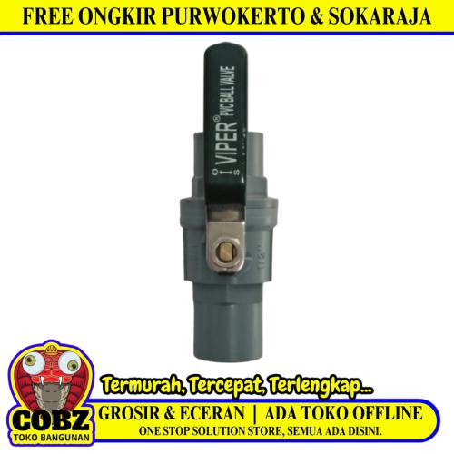 1/2 IN / VIPER Stop Kran Polos Ball Valve Engkol Plastik PVC