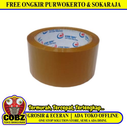 48 MM/ STAR TAPE Isolasi Selotip Lakban Stationary Tape Coklat