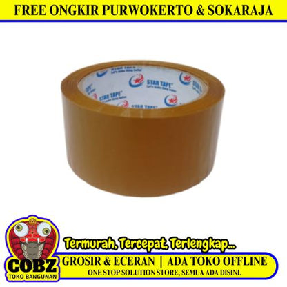 48 MM/ STAR TAPE Isolasi Selotip Lakban Stationary Tape Coklat