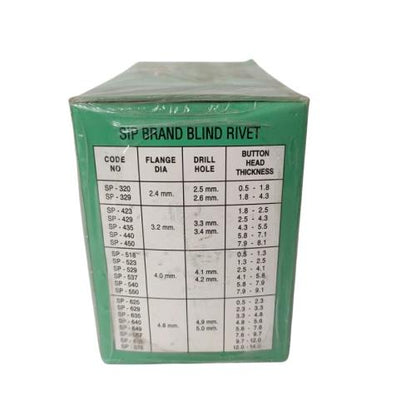 4.8 MM x 19 MM / SIP SP . 675 Paku Rivet Keling Tang Rivet Dus