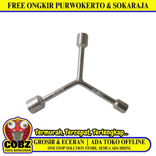 12 MM x 14 MM x 17 MM / VENUS Kunci Sok Shock Socket Y Wrench 3 Cabang