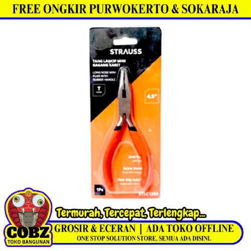 4 1/2 IN /STRAUSS Tang Lancip Cucut Jepit Kawat Kabel Long Nose Pliers