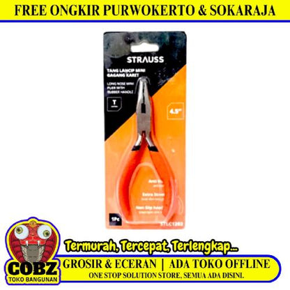 4 1/2 IN /STRAUSS Tang Lancip Cucut Jepit Kawat Kabel Long Nose Pliers