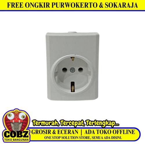 1 LUBANG / BROCO Stop Kontak Terminal Arde Tempel OB Outbow Warna