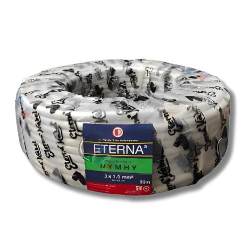 3 INTI x 1.5 MM x 50 M / ETERNA NYMHY Serabut Kabel Tembaga SNI Putih Roll