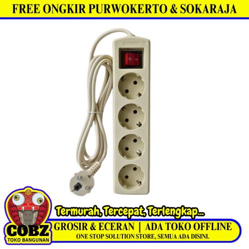 4 LUBANG x 300 CM / SUNSAFE SSK-103 Stop Kontak Colokan Terminal Kabel 3 M