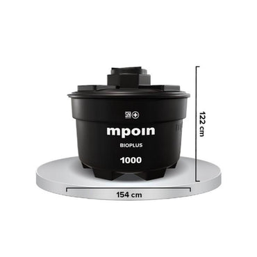 1000 L / M POIN + BIO PLUS B 1000 Septic Tank Sepiteng Tangki PVC Silver Stone Set