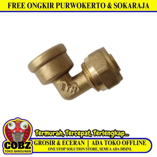 L 16 X 1/2 IN / TM Knee Selang Pex Drat Dalam Ke Pipa Kuningan