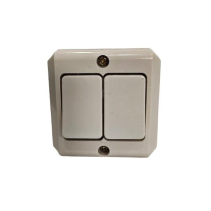 BROCO NG Saklar Ganda Double Seri 2 Gang Tempel OB Outbow Cream