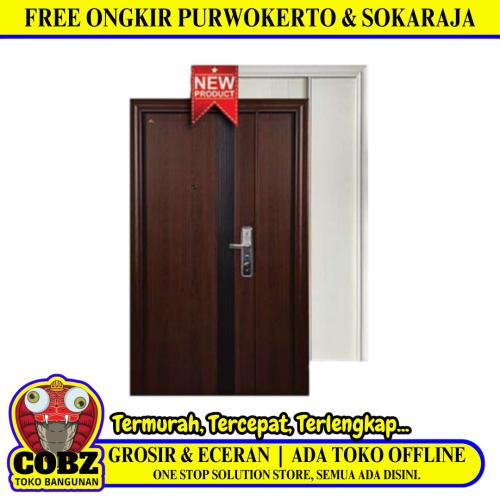 5 CM x 120 CM x 210 CM / FORTRESS FORT 120.17 MOM & SON Pintu Kamar Mandi Baja Coklat Set