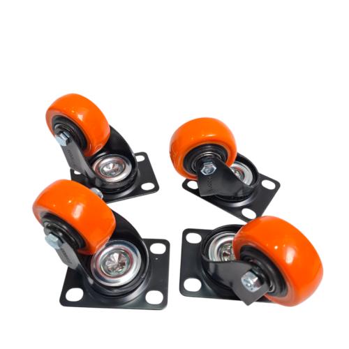 2 IN / BONUCCI SKA-207 Roda Hidup Trolly Gepeng Plat 50 MM Nylon Orange 4 Pcs Dus