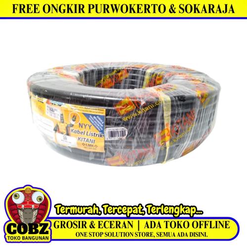 2 INTI x 2.5 MM x 50 M / KITANI NYY Tunggal Kabel Tembaga SNI Hitam Roll