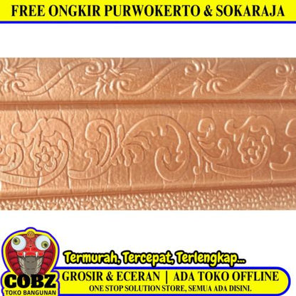 8 MM x 8 CM x 115 CM / COBZ LIST-B84H Wallpaper Foam Sticker Corak Coklat Lembar