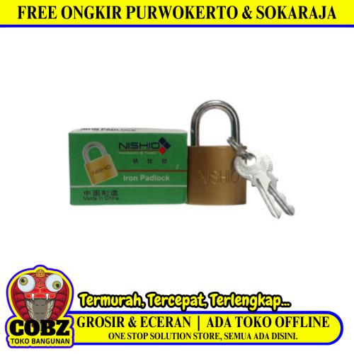 25 MM / NISHIO Gembok Pintu Pagar Padlock Anti Maling Leher Pendek